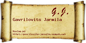 Gavrilovits Jarmila névjegykártya